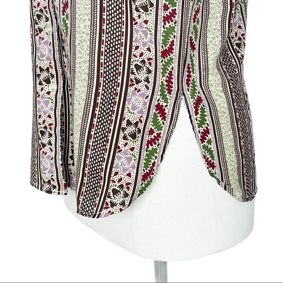 VINTAGE Retro Print Long Sleeve Button Down Top - Picture 9 of 15